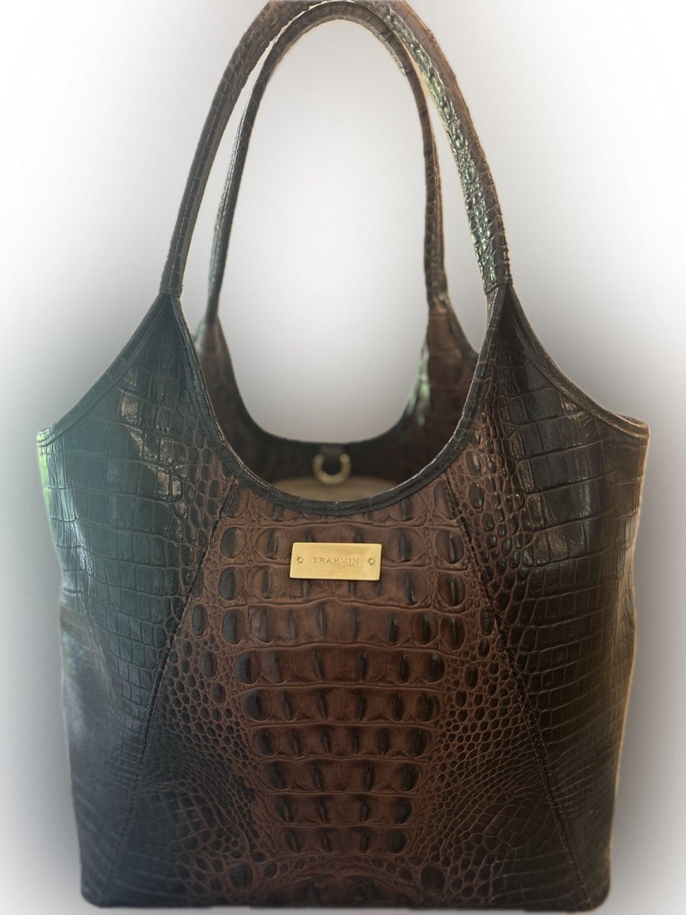 Brahmin Small Shopper - Caviar Vertical Vineyard Tote